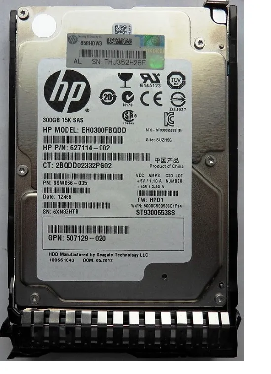 HP 627114 - 002 HP 300 GB 15 K 6 G SFF SAS HDD New 627114-002 HP 300-GB 6G 15K 2.5 DP SAS HDD Wholesale 627114