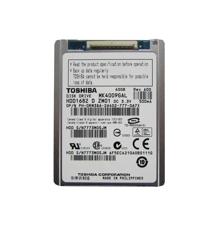 Disque Dur HDD Toshiba MK6025GAS 40GB - 2.5" IDE/PATA - 5400 RPM - 8MB Cache - Neuf