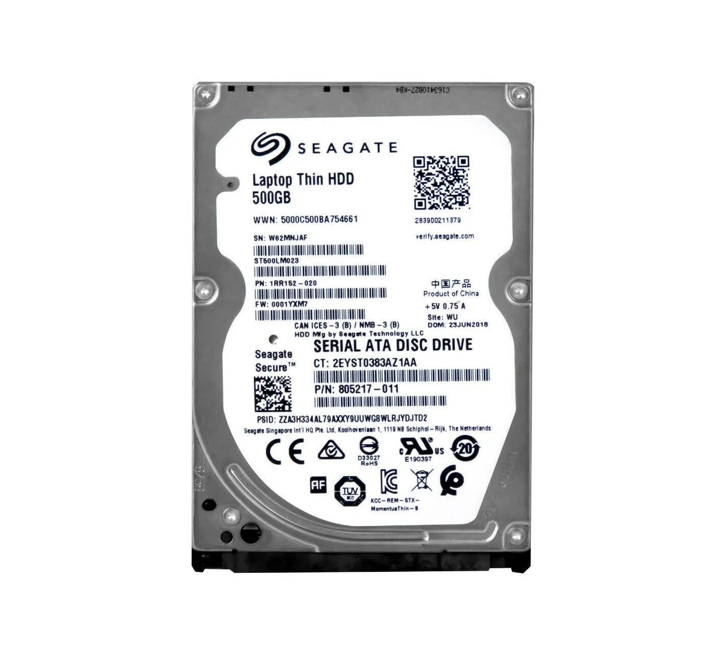 Seagate ST500LM023 Laptop Thin HDD 500GB - 7200 Rpm SATA 6Gb/s - 2.5 Pollici