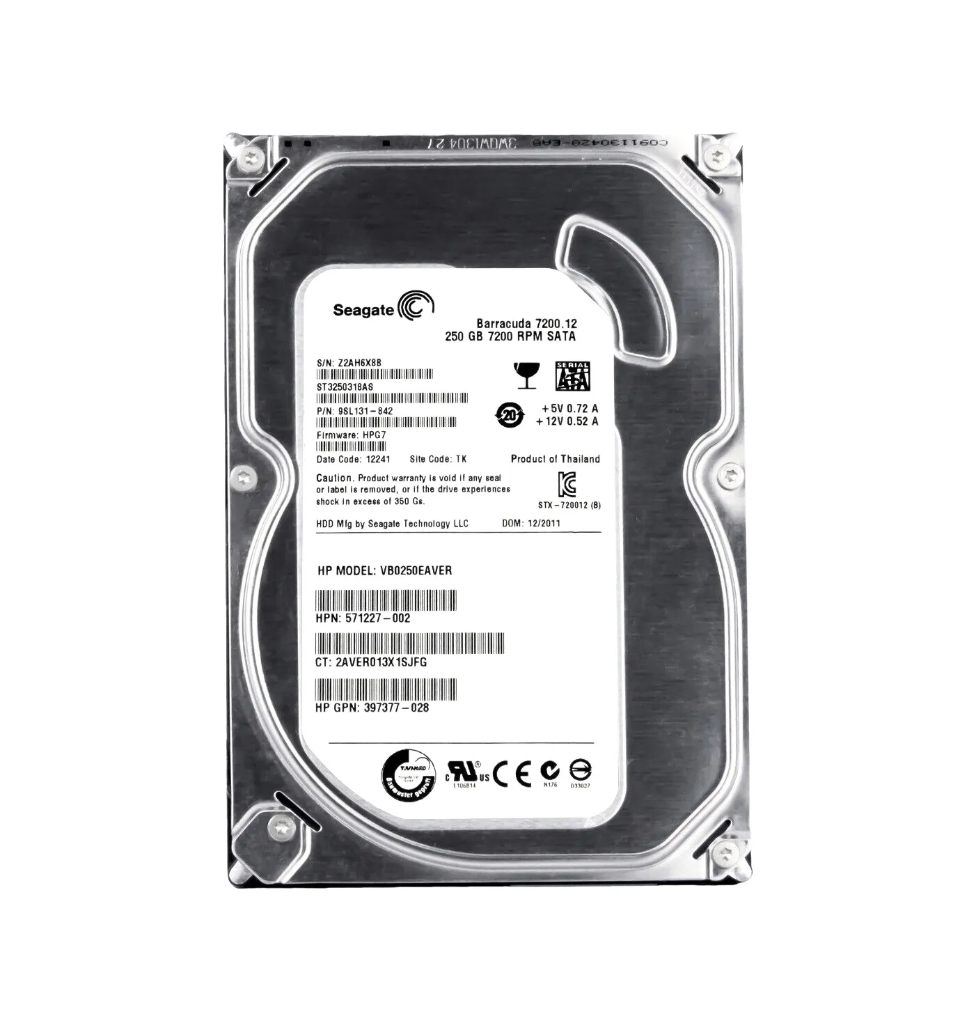250GB 7200RPM 3.5 SATAハードディスクドライブ Seagate Barracuda 7200.10 250GB 3.5\" SATA 7200RPM ST3250820AS Hard Drive  HDD A | eBay UK