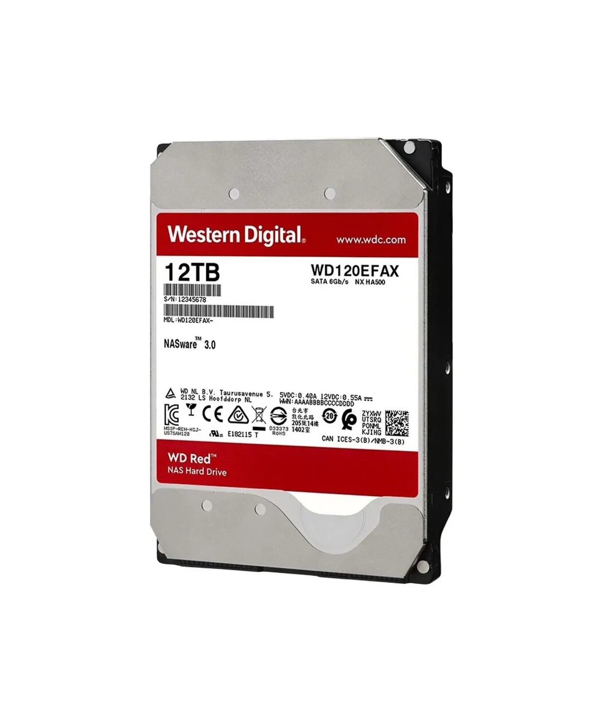 Western Digital WD120EFAX 12TB 5400RPM SATA 6Gb/s 3.5-in Hard Drive