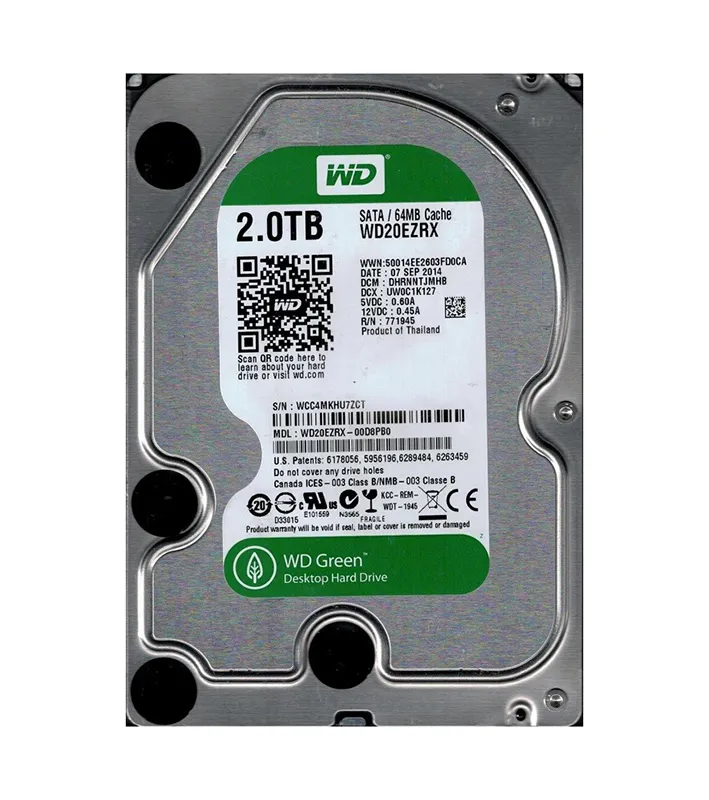 WD GREEN WD20EZRX 2TB HDD SATA/600 5台セット HDD WD Green WD20EZRX - hard drive - 2 TB - SATA-600 Series